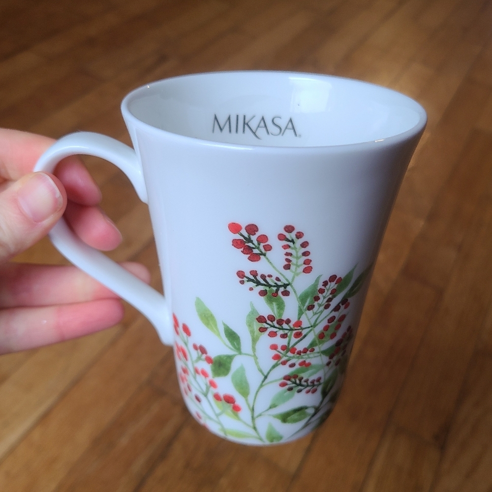 NEW Mikasa Tivoli Holiday Bone China Cup Mug 12 Oz